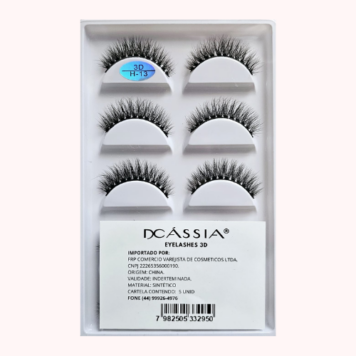 CARTELA 5 UNID CÍLIOS POSTIÇO 3D DCÁSSIA® H13